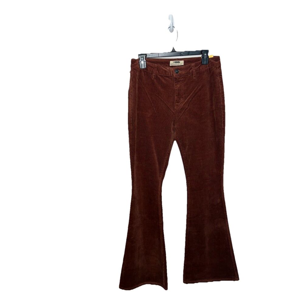 Rock & Roll Denim Bargain Button Flare Pants Rust Corduroy Western Belle 29x34